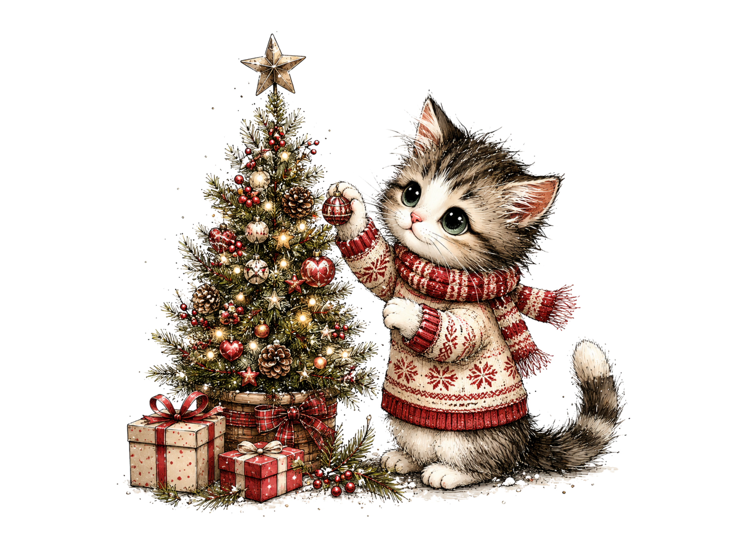 Whimsical Christmas Animal Cliparts PNG - photo 2