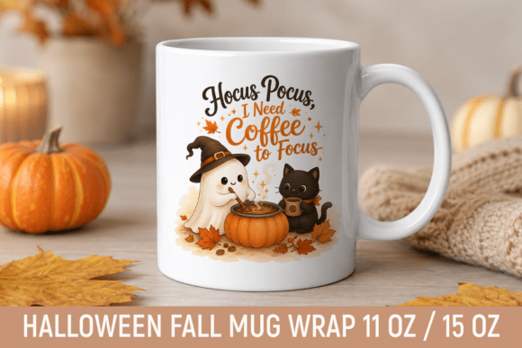 Funny Fall Mug Wrap, Coffee Mug Wrap