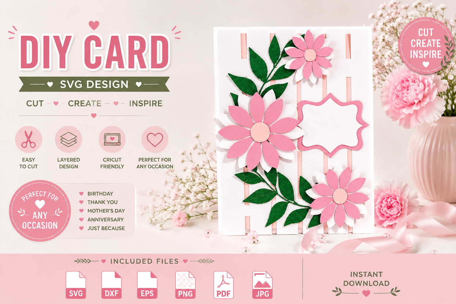 3D Paper Card | Cricut & Silhouette File