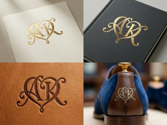 AK Heart Wedding Monogram Logo