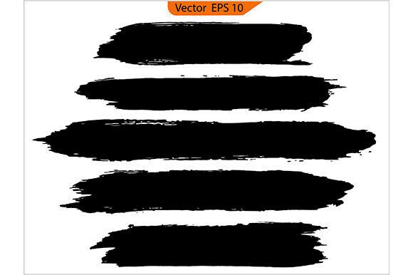 Abstract Black Ink Brush Stroke Vector