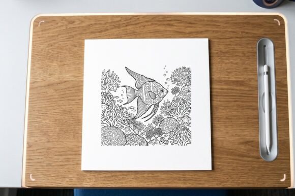 Angelfish Coral Reef Coloring Page