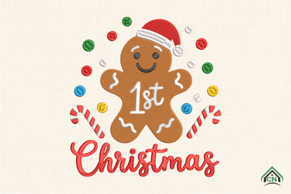 Baby First Christmas Embroidery Design