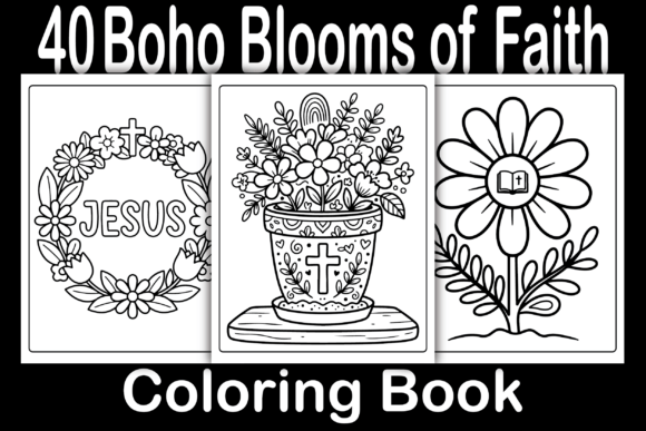 Boho Blooms of Faith Coloring Book