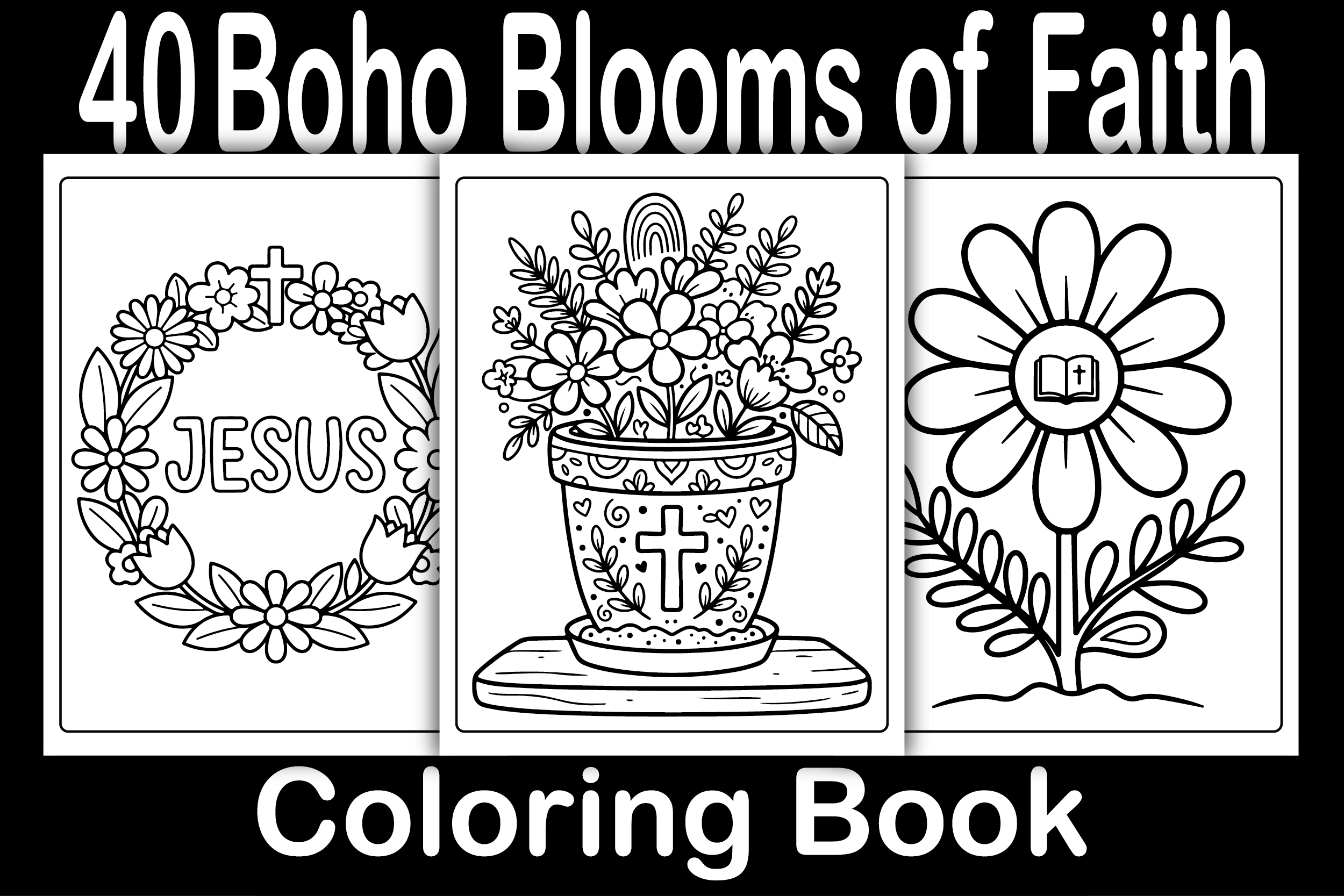 Boho Blooms of Faith Coloring Book