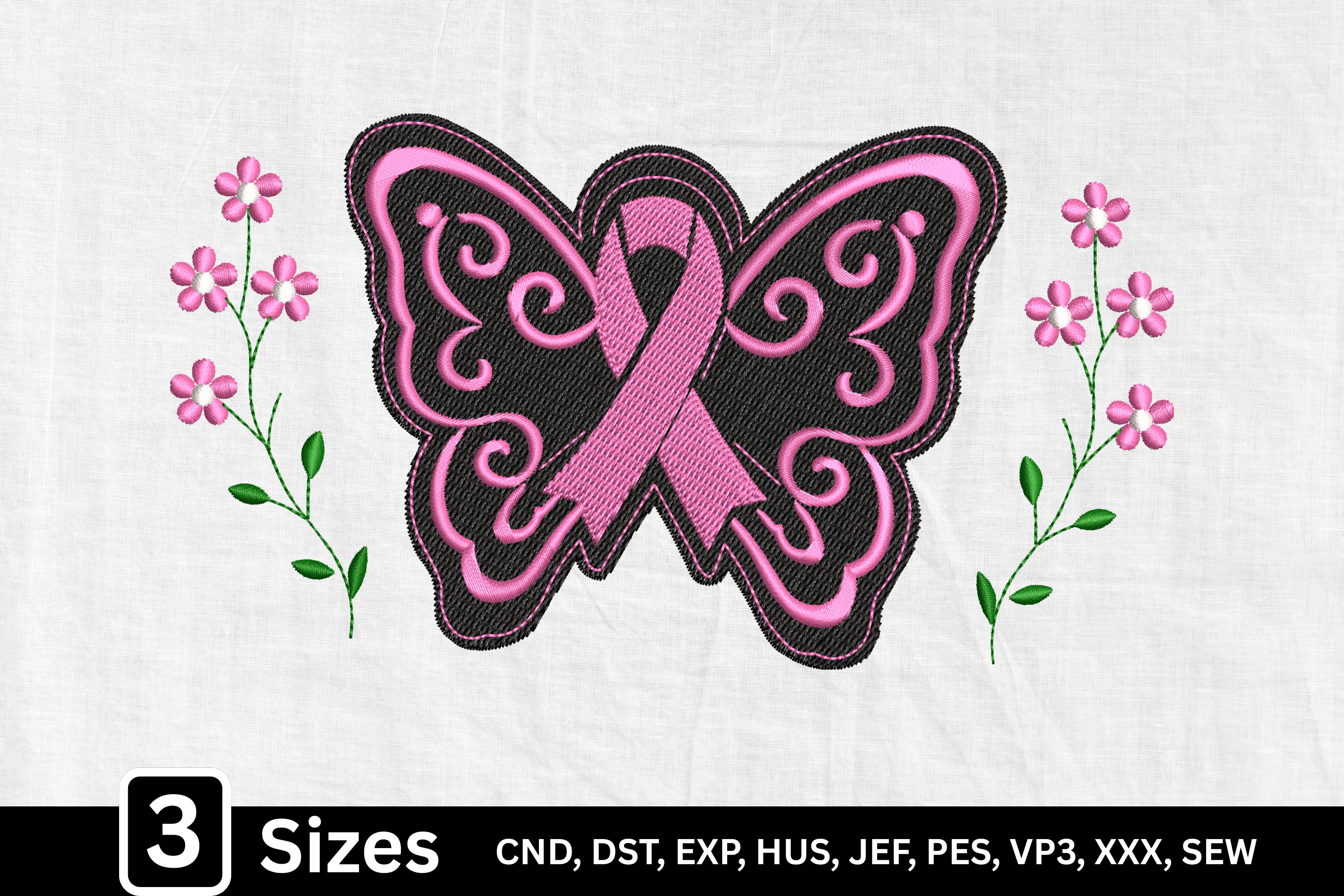Breast Cancer Awareness Pink Butterfly