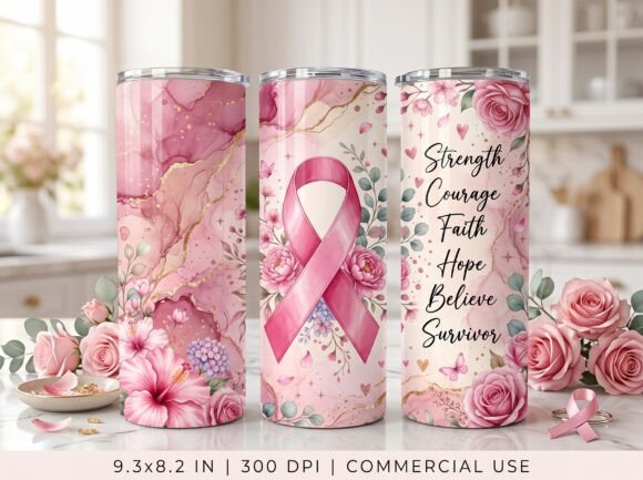 Breast Cancer Faith Hope Tumbler Wrap