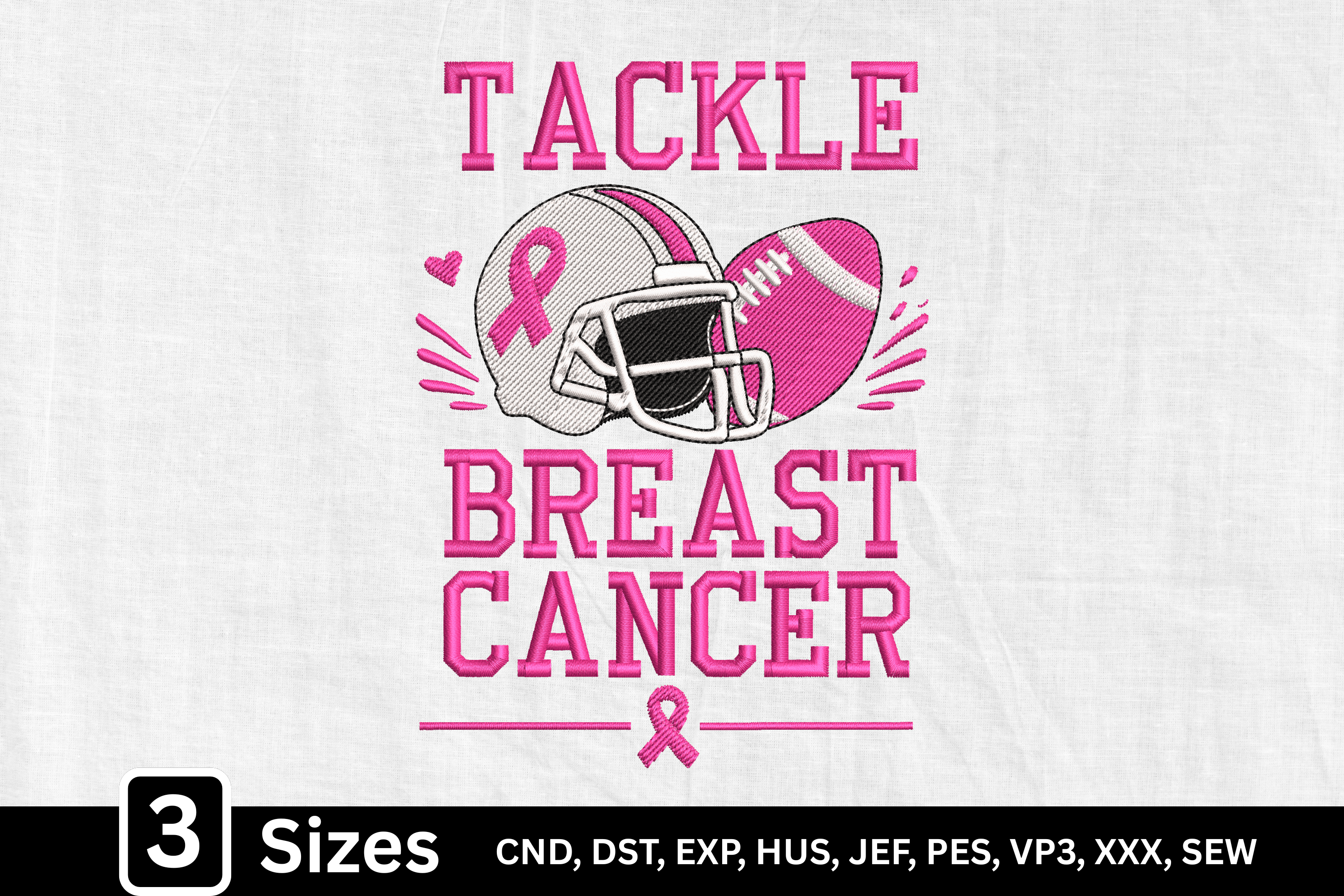 Breast Cancer Ribbon Football Helmet