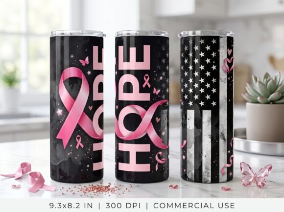 Breast Cancer Tumbler Wrap Hope PNG