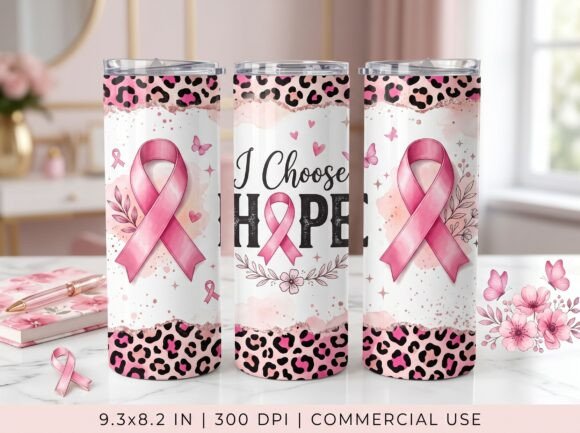 Breast Cancer Tumbler Wrap Hope PNG