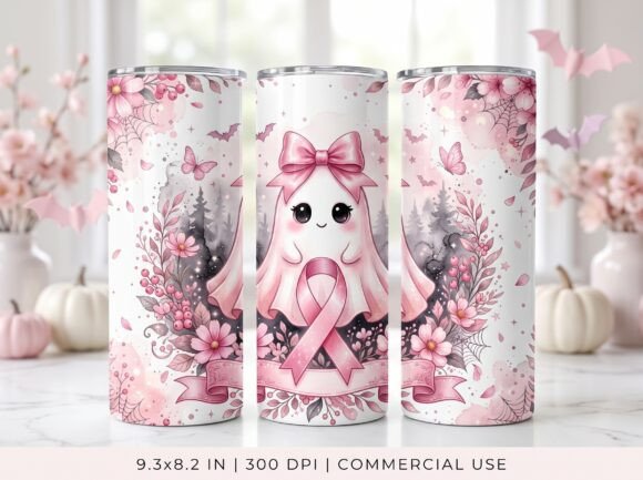 Breast Cancer Pink Ghost Ribbon Wrap PNG