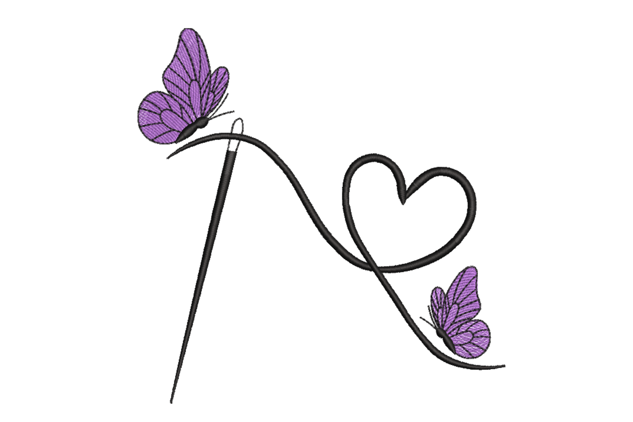 Butterfly Needle Heart