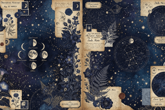 Celestial Botanical Night Ephemera