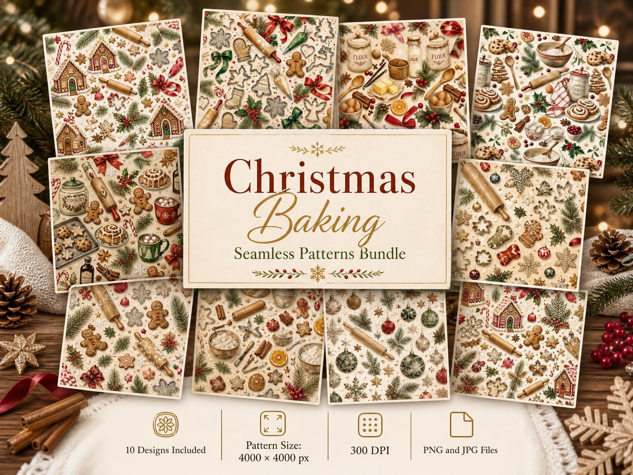 Christmas Baking Seamless Pattern Bundle