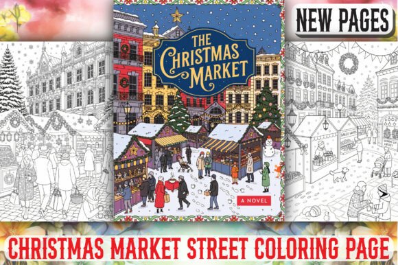 Christmas Market Street Coloring Pages