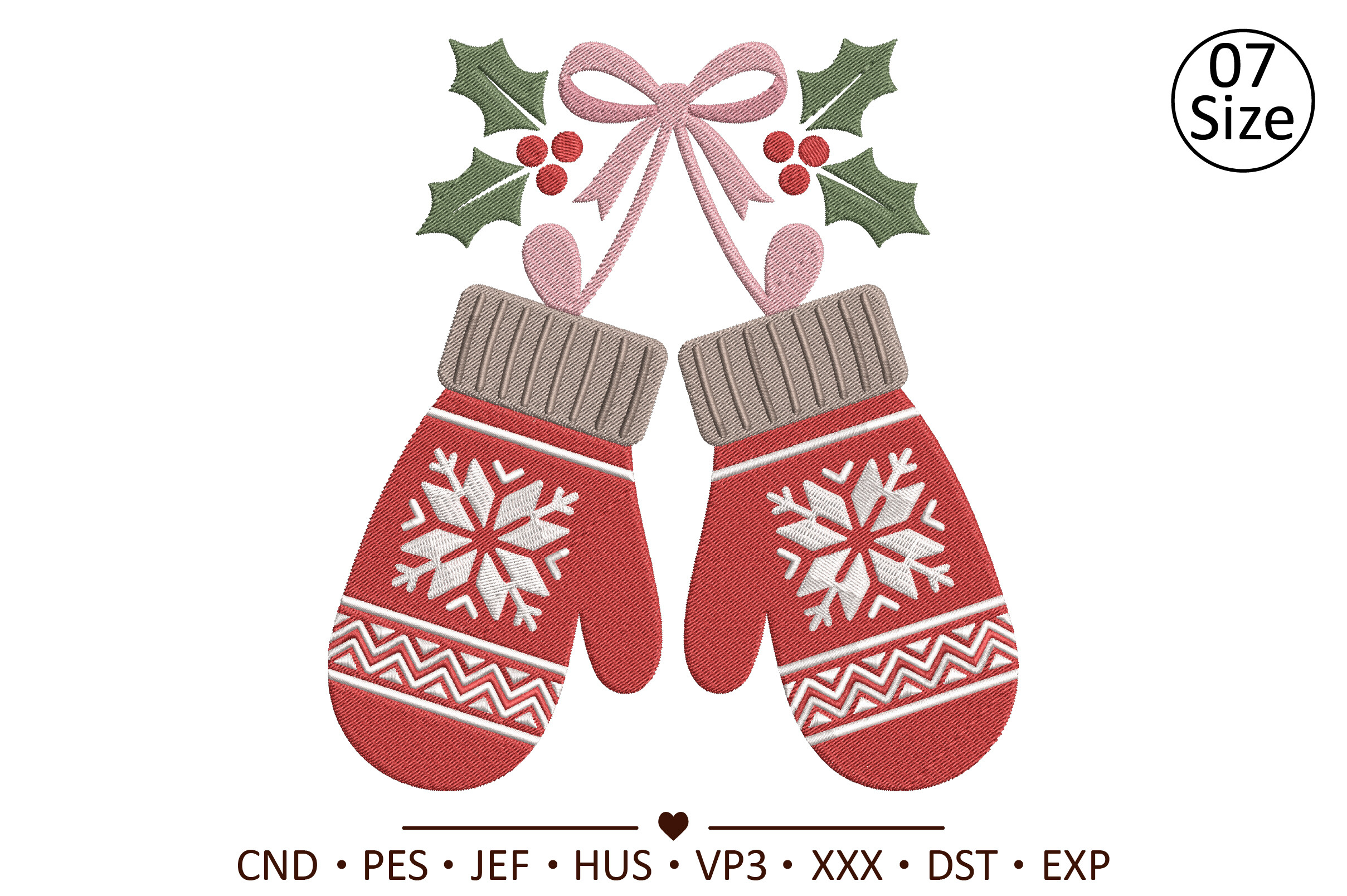 Christmas Mittens Machine Embroidery - photo 1