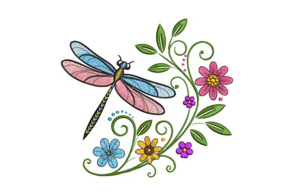 Colorful Dragonfly Flowers