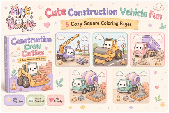 Construction Vehicle Coloring Pages Kids