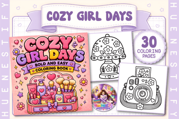 Cozy Girl Days Coloring Book