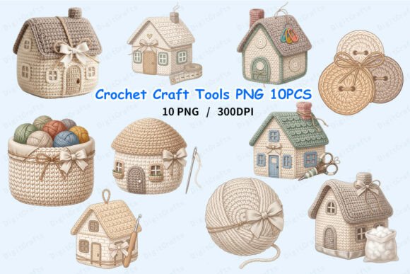 Crochet Craft Tools PNG 10PCS