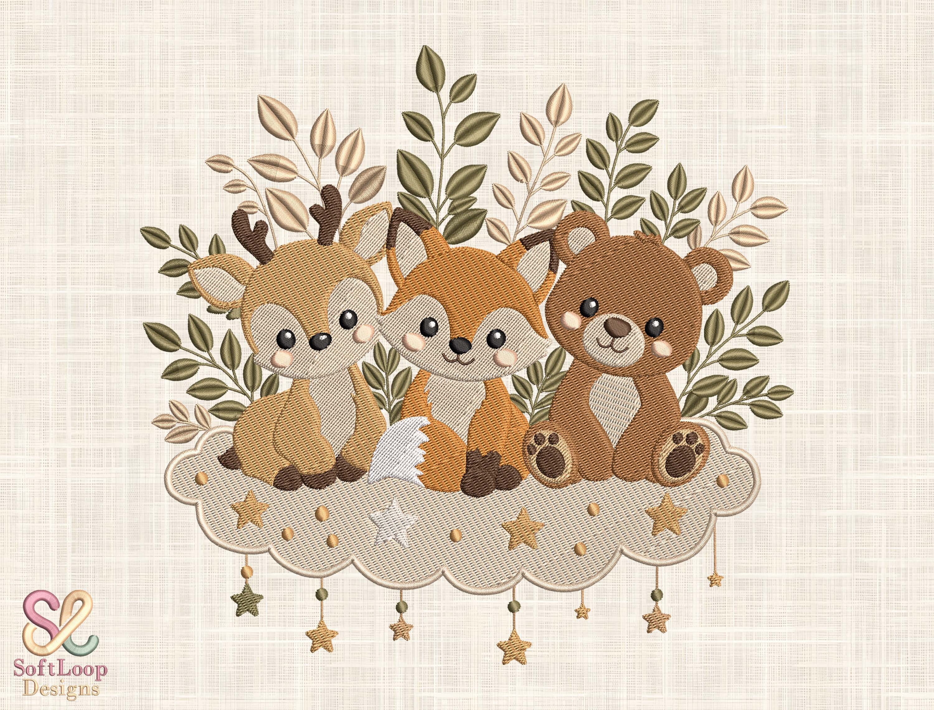 Cute Woodland Friends Embroidery Design
