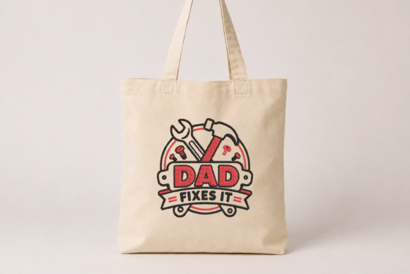 Dad Fixes It Tools Embroidery Design