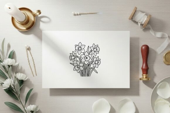 Daffodil Bouquet Coloring Page