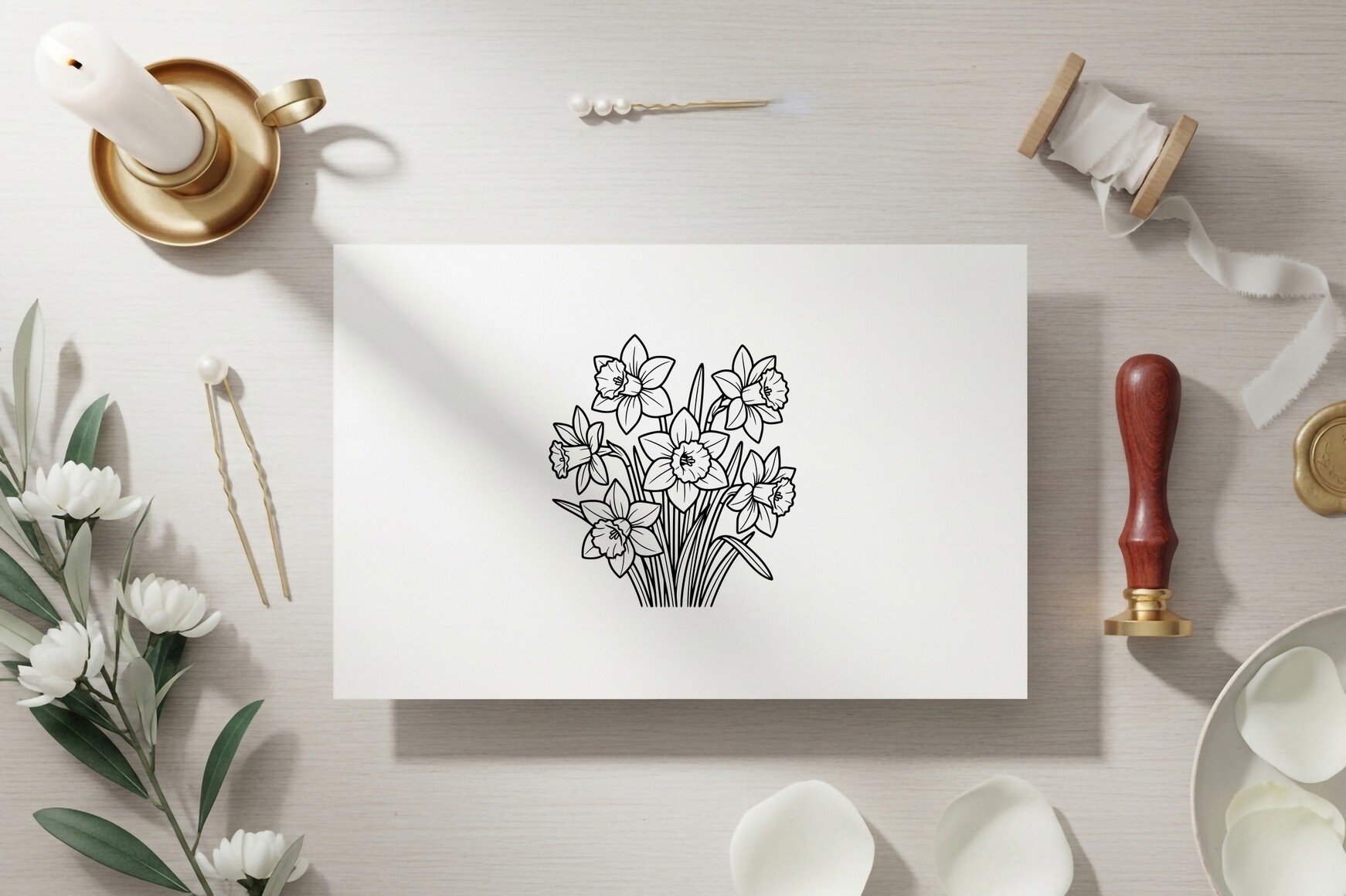 Daffodil Bouquet Coloring Page