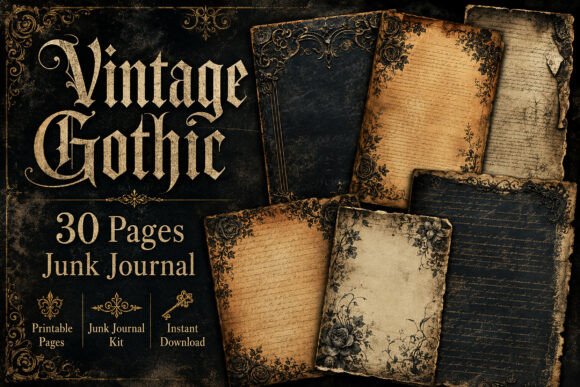 Dark Manuscript Junk Journal Papers
