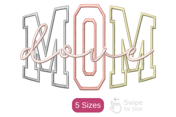 Dove Mom Applique Embroidery Design