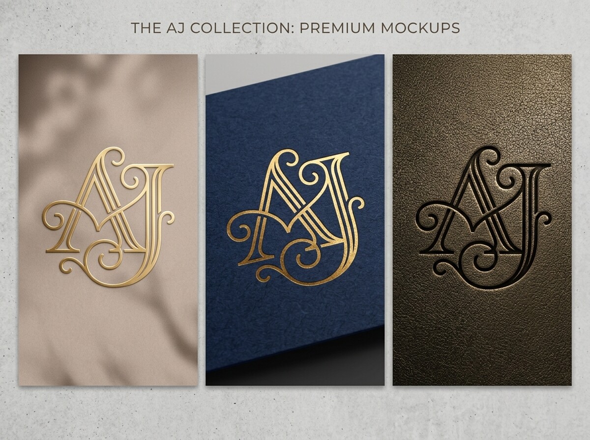 Elegant AJ Intertwined Monogram Logo