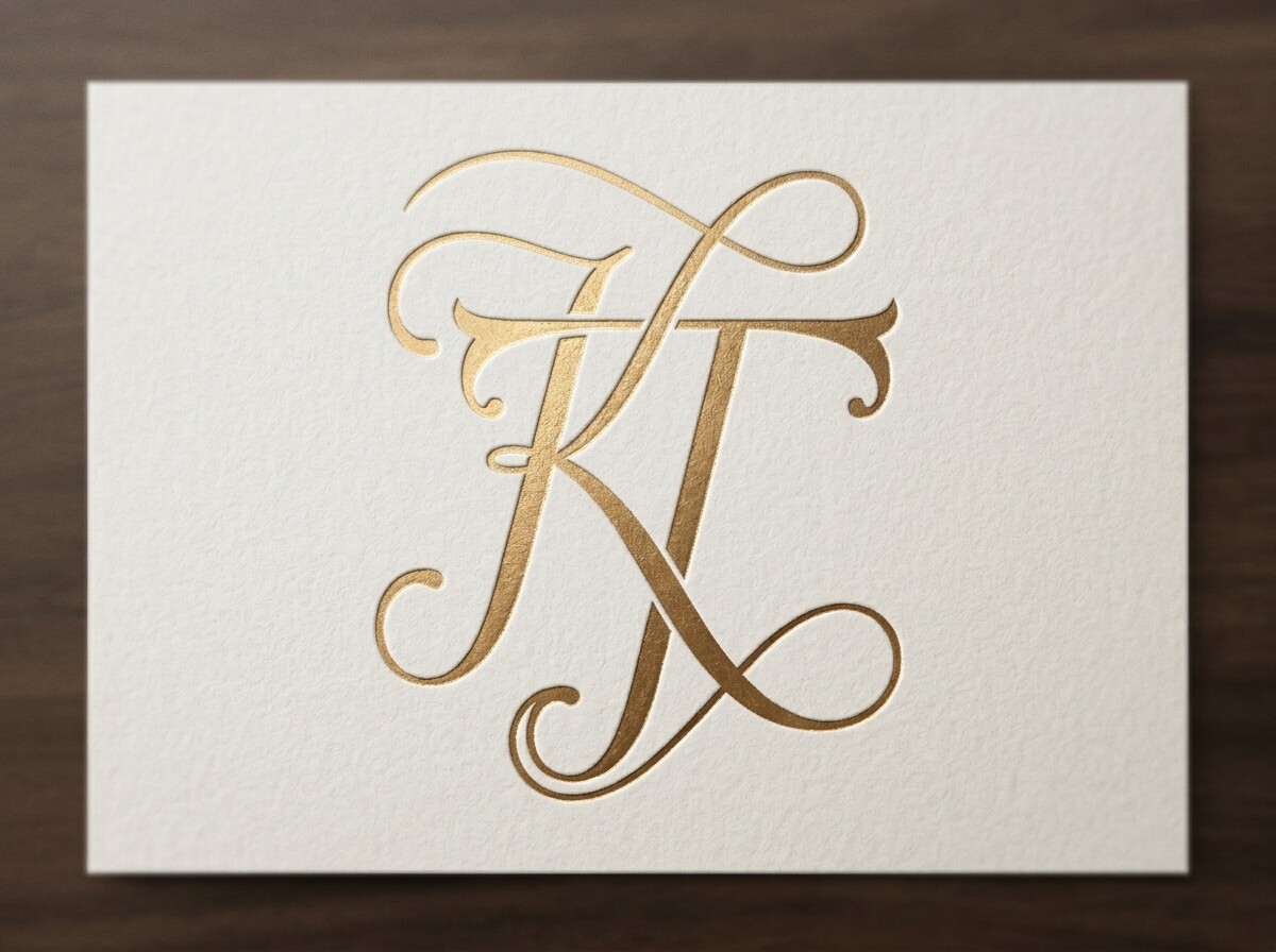 Elegant KT Initial Monogram