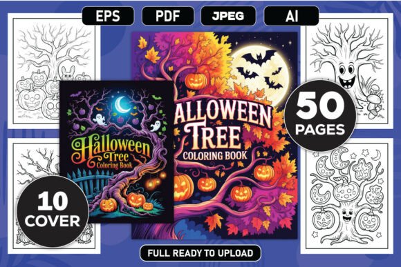 Enchanted Halloween Tree Coloring Pages