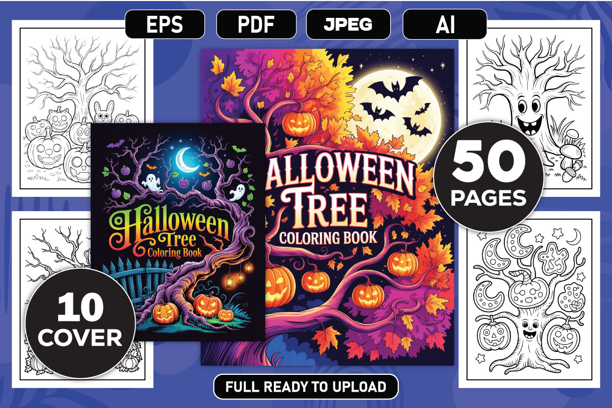 Enchanted Halloween Tree Coloring Pages