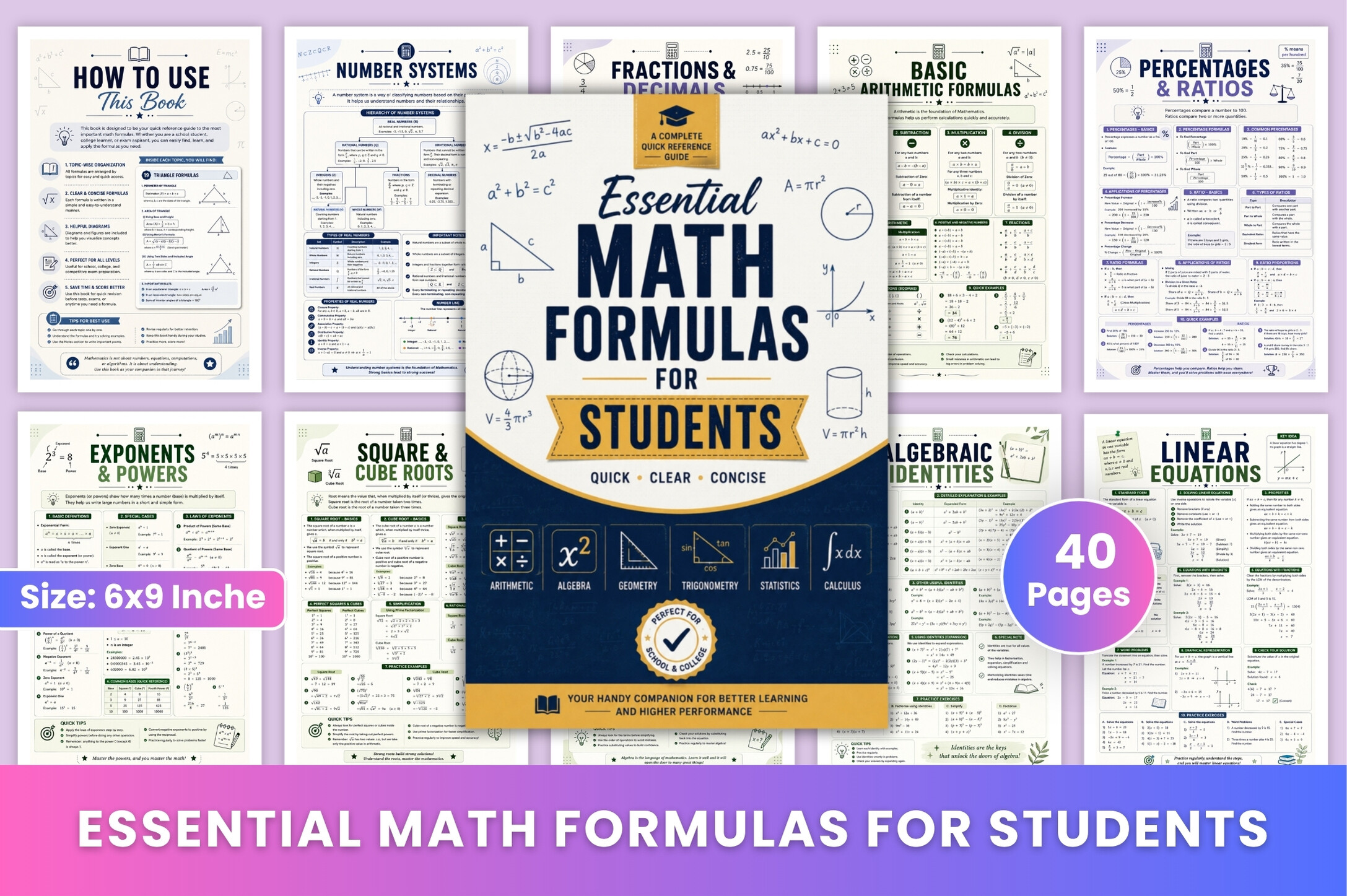Essential Math Formulas for Students Graphic by KDPMart · Creative Fabrica