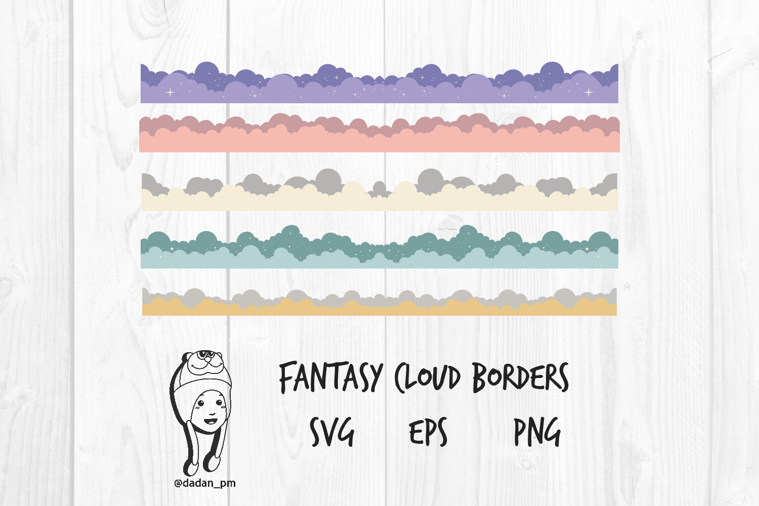 Fantasy Cloud Borders Cute Pastel Sky