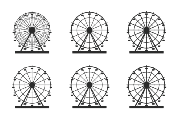 Ferris Wheel Silhouette Vector Clipart