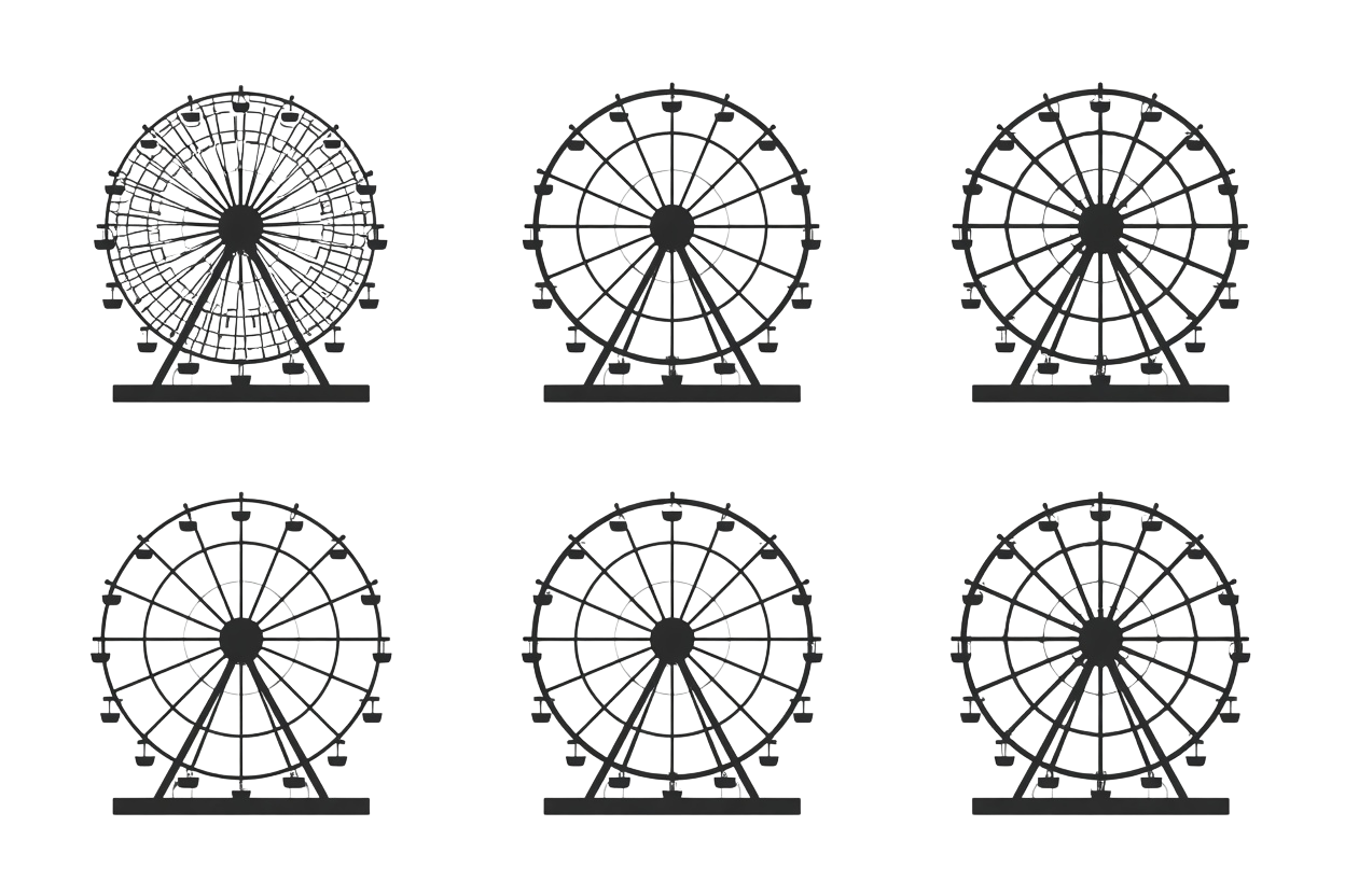 Ferris Wheel Silhouette Vector Clipart