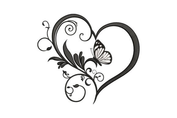 Floral Butterfly Heart