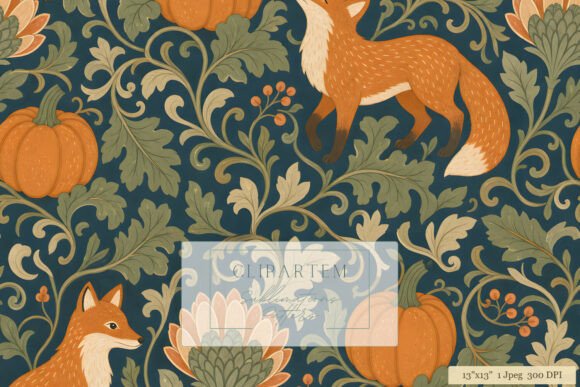 Fox Pumpkin William Morris Pattern