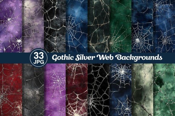 Gothic Silver Web Backgrounds