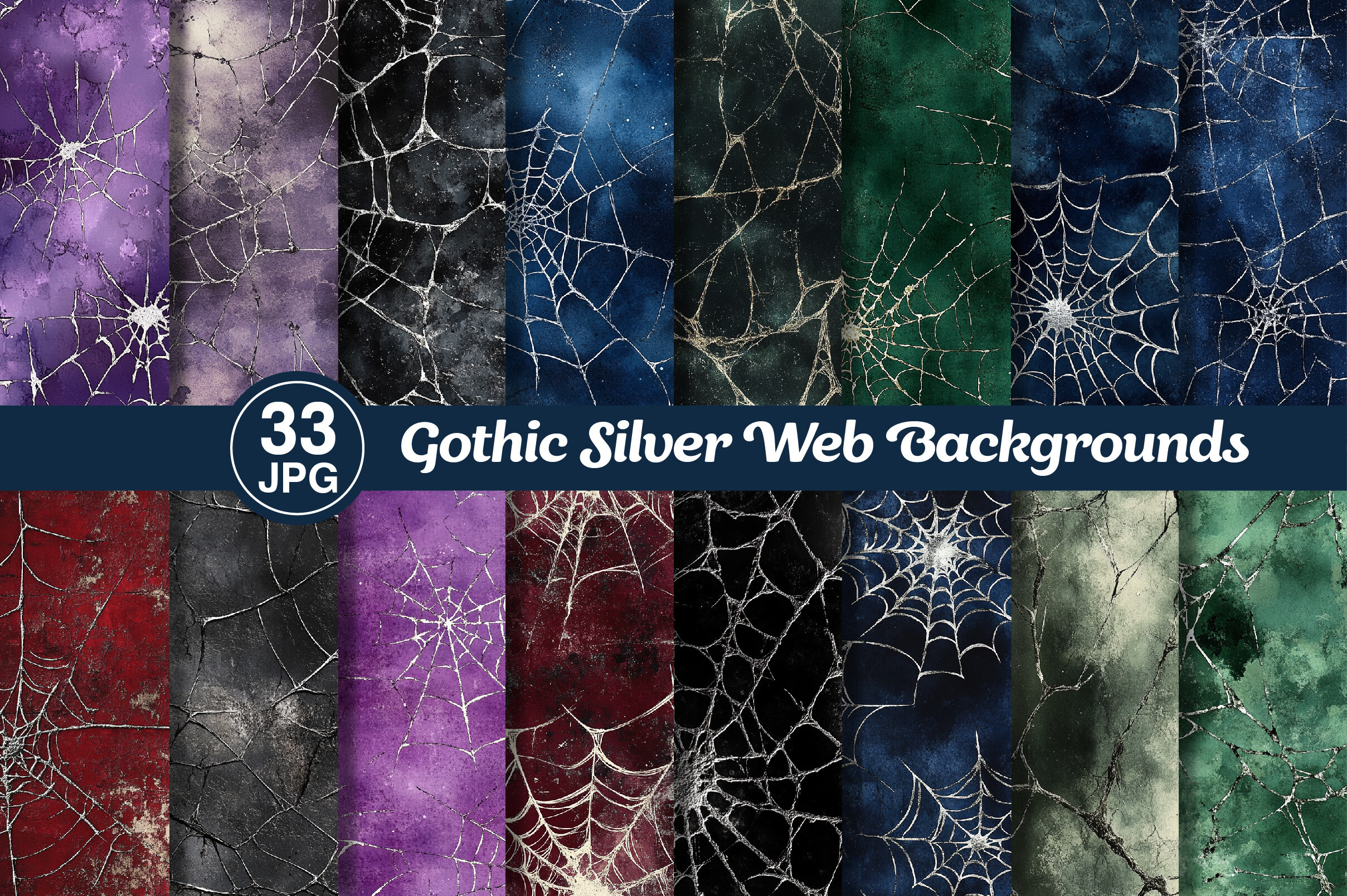 Gothic Silver Web Backgrounds