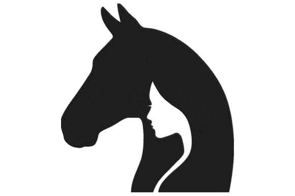 Horse and Woman Embroidery Design