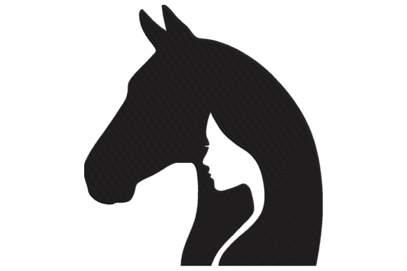 Horse and Woman Embroidery Design