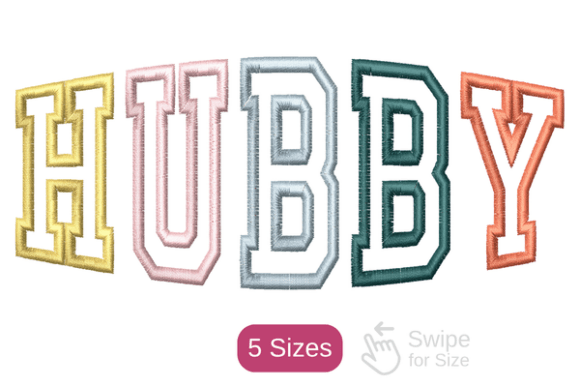 Hubby Applique Embroidery Design