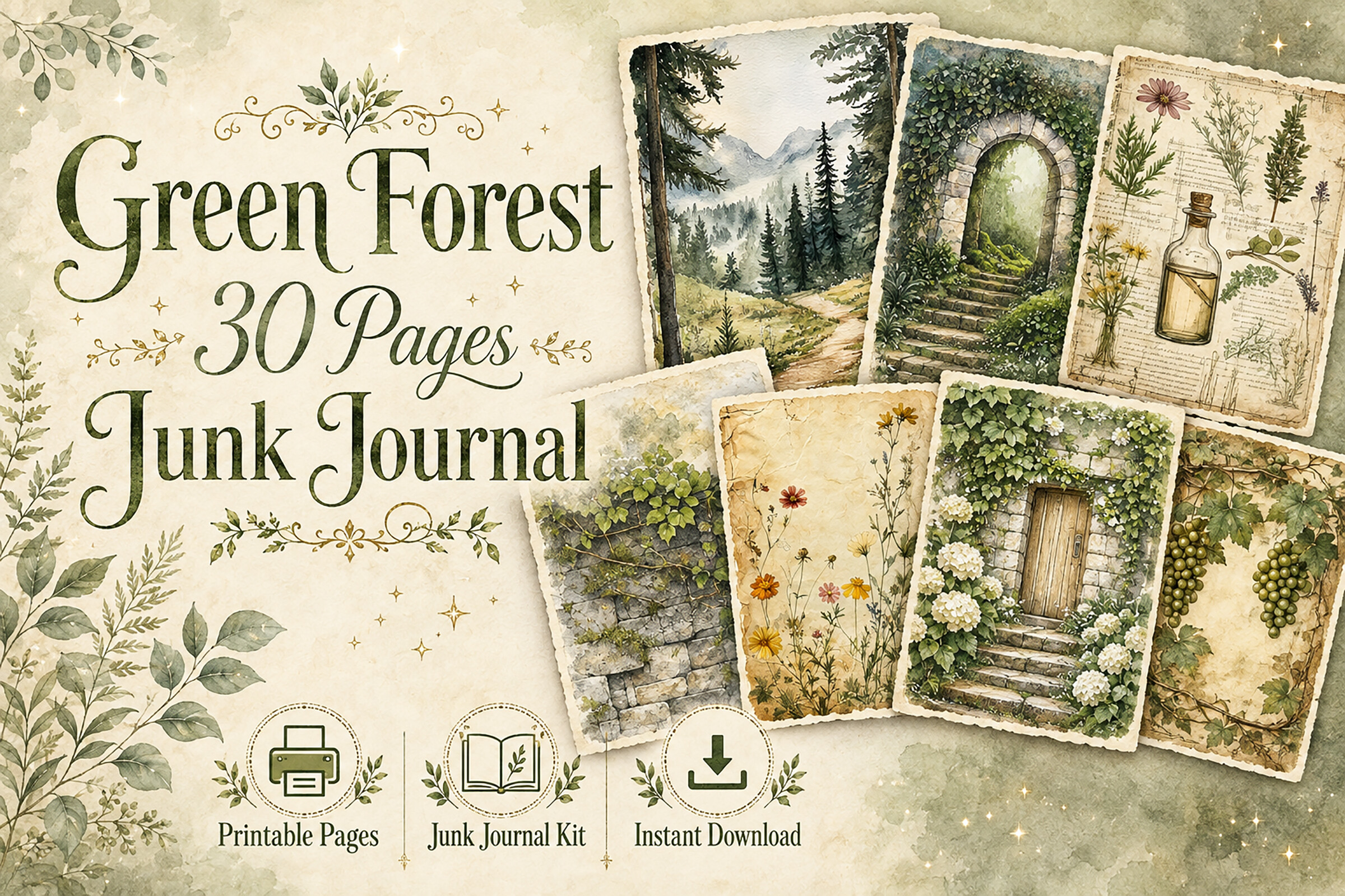 Ivy Cottage Garden Junk Journal Papers