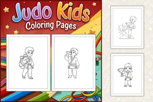Judo Kids Coloring Page