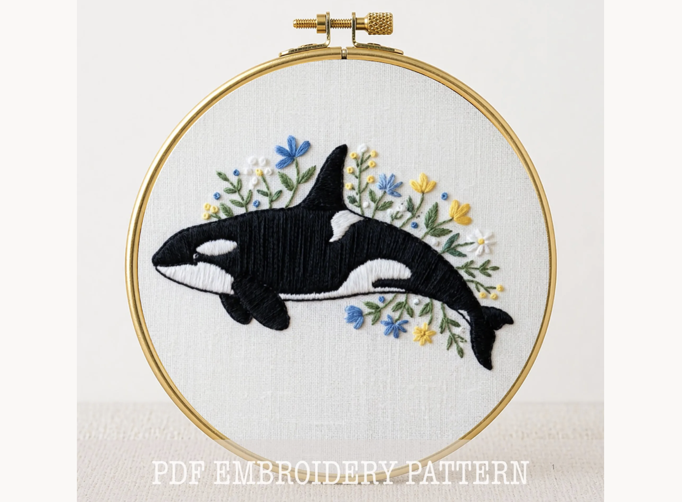 Killer Whale Embroidery Pattern