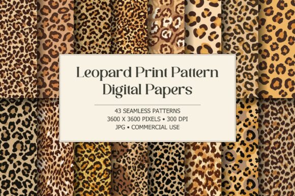 Leopard Print Pattern Digital Papers