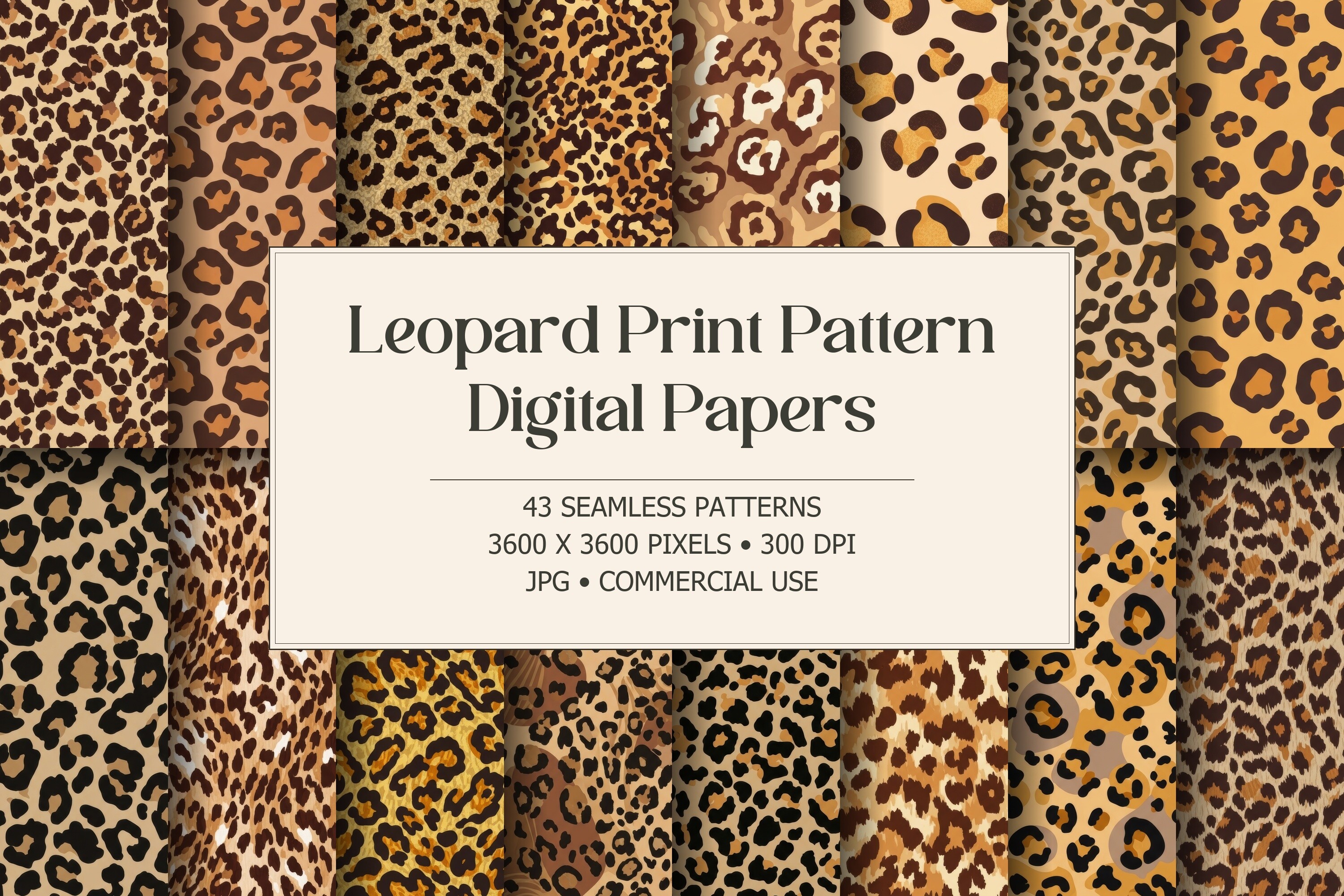 Leopard Print Pattern Digital Papers